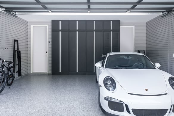 Custom Steel cabinetry - Garage Makeover before by Garage Living