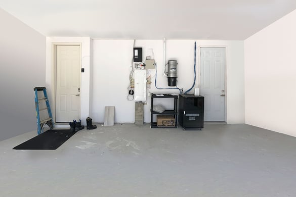 Custom Steel cabinetry - Garage Makeover before by Garage Living