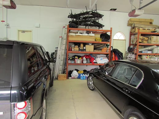 Custom Steel Cabinetry System - Garage Living Makeover before