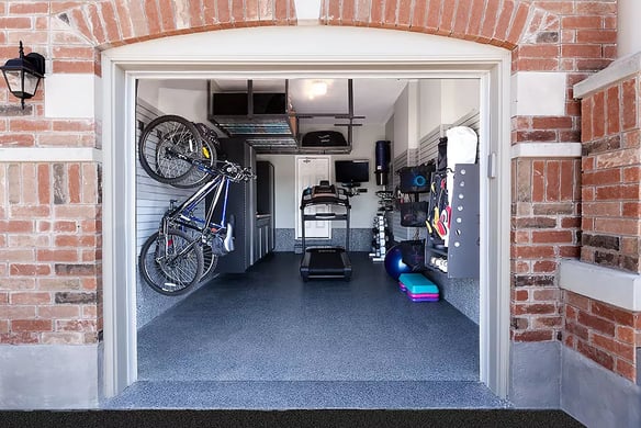 Garage fitness gym room after makeover