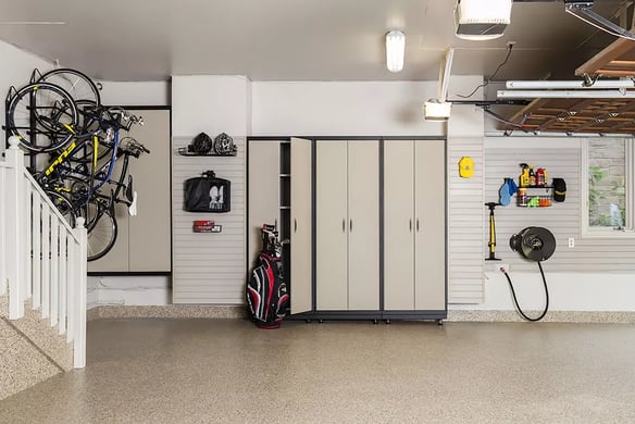 Custom Steel cabinetry - Garage Makeover before by Garage Living