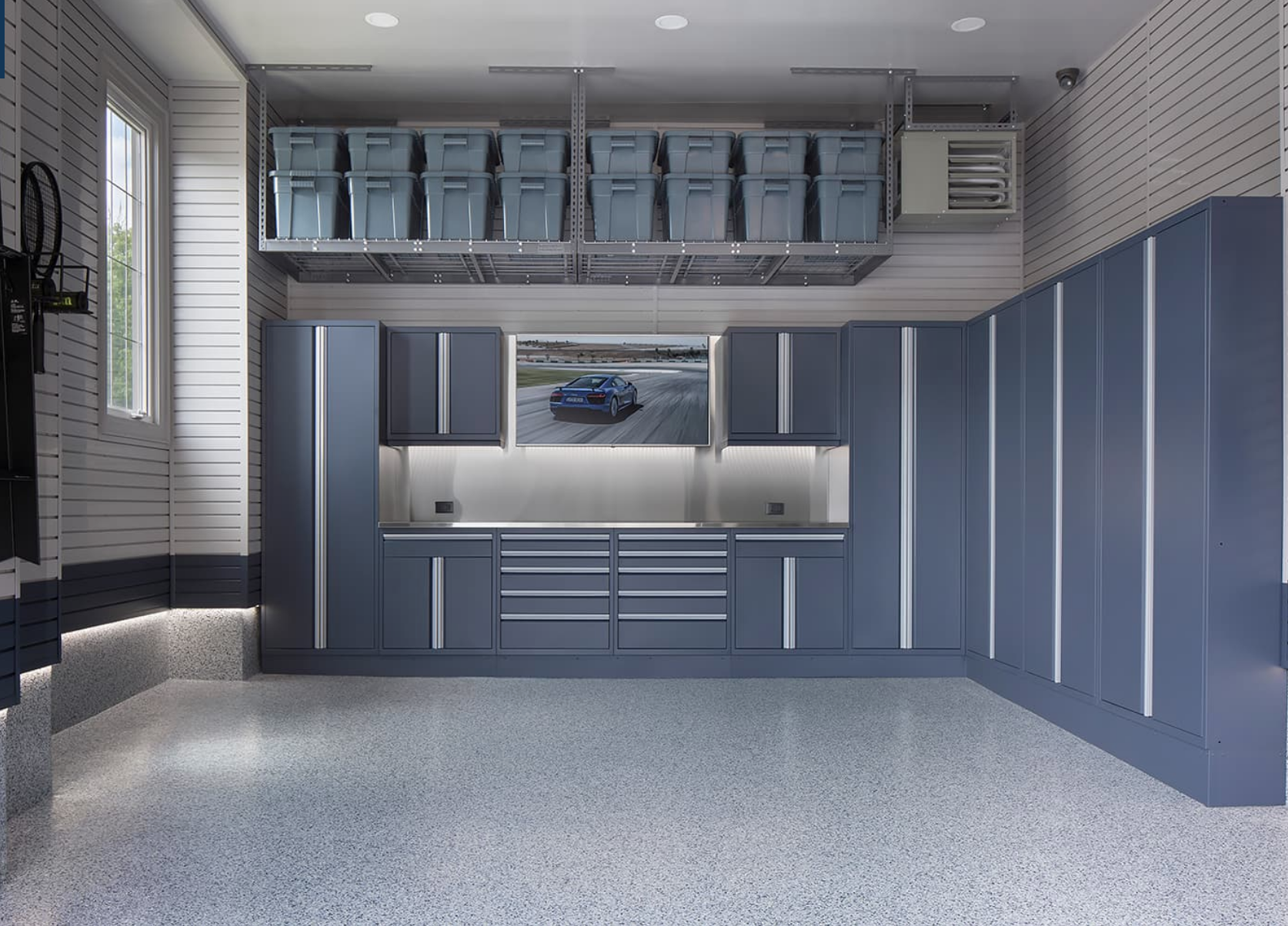 Cabinets add a touch of class to your garage along with additional storage  space. (Custom Garag …
